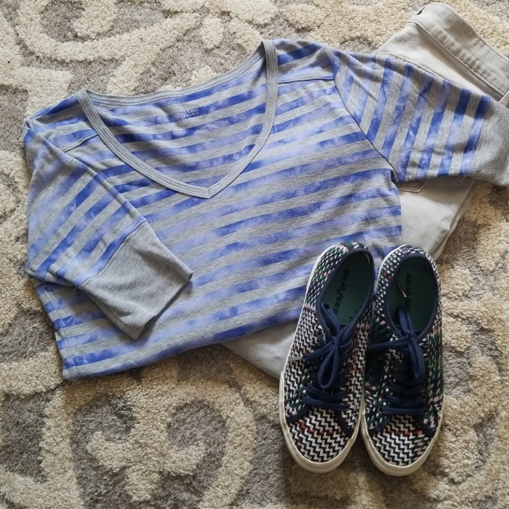 Calvin Klein ombre striped shirt.